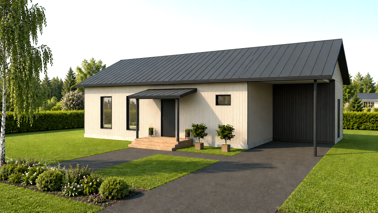 4-5 h, k, khh, kph, s, wc, var, autokatosa, oma tontti, 101.0 m² — Paiturintie 3, Paituri Kempele