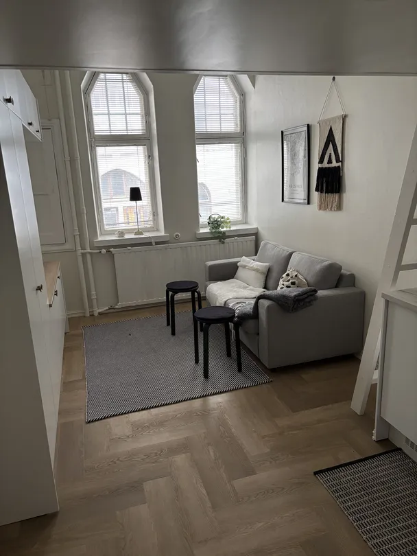 1h + avokeittiö + wc + nukkumaparvi + osana asuntoa lisänä erillinen kylpyhuone omalla sisäänkäynnillä, Kruununhaka Helsinki (1/24)